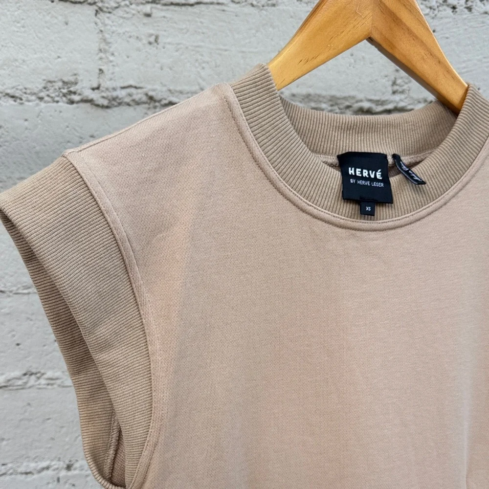 Herve Leger Sweatshirt Mini Dress Desert Size XS - Picture 5 of 14
